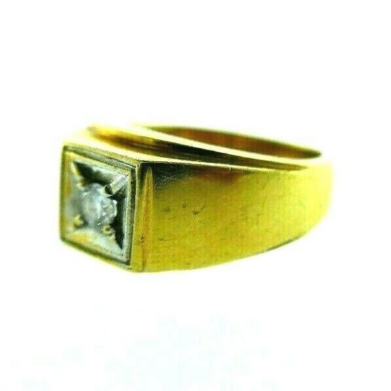 ANTIQUE 14k Yellow & White Gold & Diamond Ring Circa