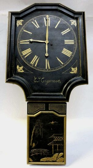 ANTIQUE CHINOISERY HANGING WALL CLOCK CASE