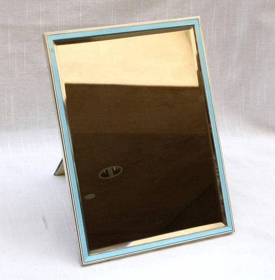 ART DECO 1920'S ENAMELED STERLING MIRROR PICTURE FRAME