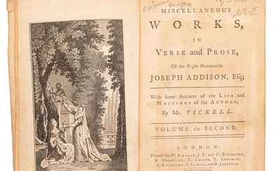 Addison, Joseph / Mr. Tickell. The Miscellaneous Works, in Verse and Prose, of the Right Honourable... London, 1777. Tomo II.