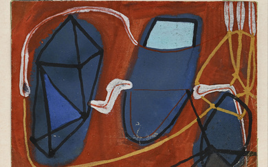 Alberto Burri (1915-1995), Sans titre, 1950, tempera sur papier, 6,1x8,6 cm Avis d'inclusion dans la monographie de l'artiste faite par la