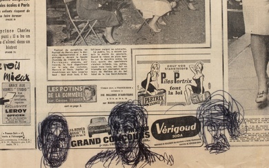Alberto Giacometti Esquisses de têtes d'hommes et compositions perspectivales sur...