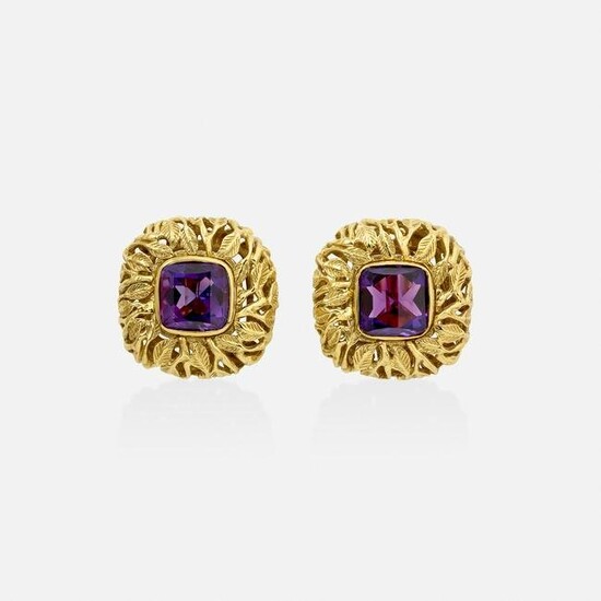 Amethyst and gold earrings