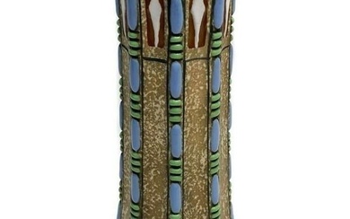 Amphora Austria Geometric Pattern Pottery Vase #12171, circa 1920