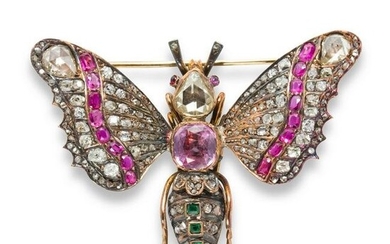 An Edwardian diamond and gemstone brooch