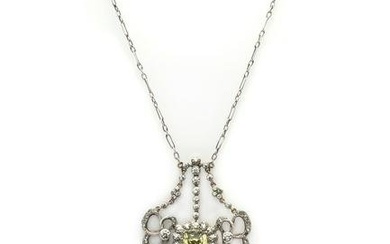 An Edwardian silver and paste necklace