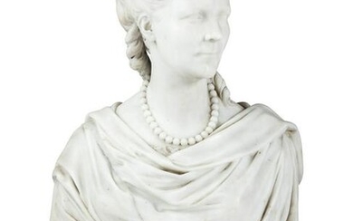 An English White Marble Bust of a Woman