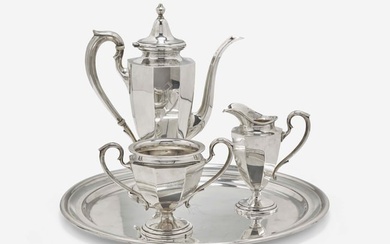 An assembled four-piece sterling silver coffee service, Dominick & Haff, New York, NY and Reed &