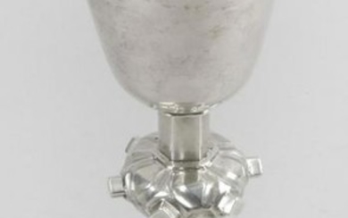 An early silver church chalice, possibly 17th century