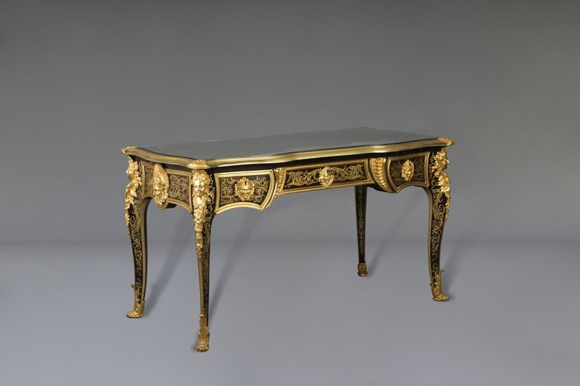 An impressive French gilt bronze mounted brass and…