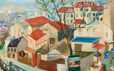 André LANSKOY 1902 - 1976 Vue de Montmartre Huile sur toile