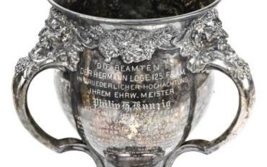 Antique 1907 Wilcox 3 Handles Trophy Cup Bacchus