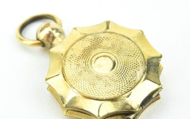 Antique 19th C Miniature Gold Filled Locket Pendant.