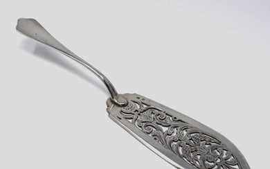 Antique Austrian silver reticulated fish or cake server