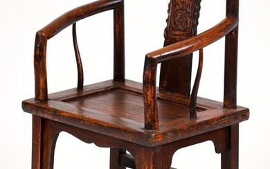 Antique Chinese Carved Hardwood Armchair