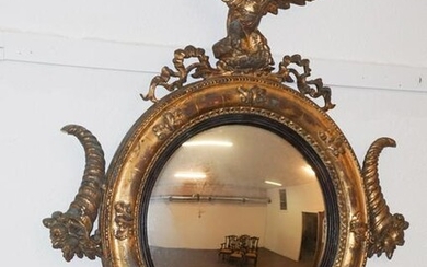 Antique Federal Style Carved & Gilt BullsEye Mirror