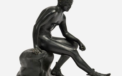 Antique Neapolitan Bronze of Seated Mercury, after Sommer