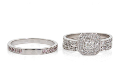 Argyle Pink Diamond Ring Set
