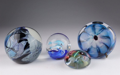 Art Glass Paperweights R Strong Murano Dolphins