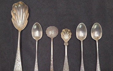 Assembled Victorian Sterling & Lion Silver Spoons