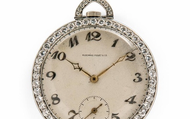 Audemars Piguet & Co. Platinum Open-face Diamond Bezel Watch