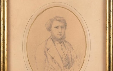 Auguste ALLONGÉ (1833-1898) Portrait d'homme Crayon Signé et...