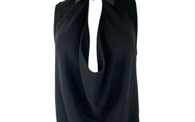 Balenciaga Paris Black Sleeveless Top Blouse, Size 38