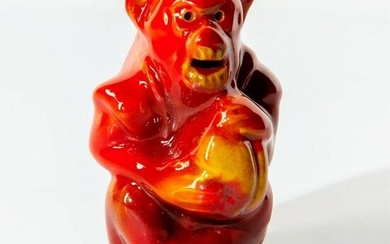 Bernard Moore Pottery Flambe Figurine, Monkey