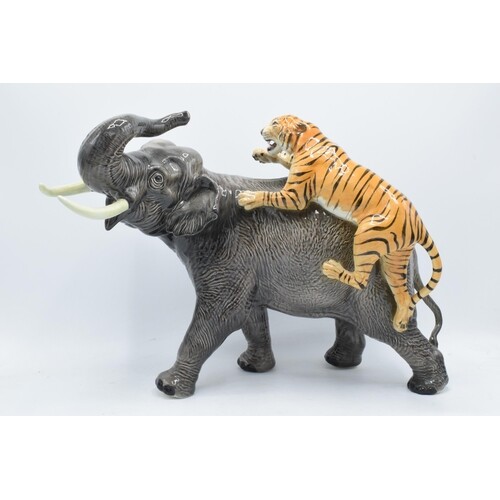 Beswick Elephant and Tiger 1720. In good condition with no o...