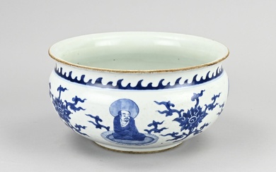 Bol en porcelaine chinoise à décor floral/de figures de Bouddha. 18e - 19e siècle. Dimensions...