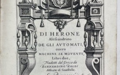 Book, "Di Herone Alessandrino" Venice, 1589