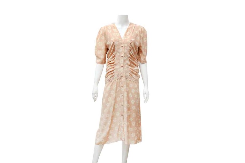 Bottega Veneta Pink Silk Floral Print Dress - Size 44