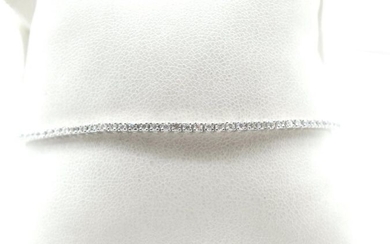 Bracelet in 18 ct white gold set with 93 brilliants +/- 1.60 ct - 6.8 g (18 cm)