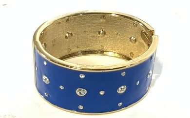 Bright Blue Metal Statement Bracelet