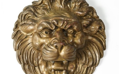 Bronze Lion Head Architectural Plaque