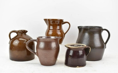 Brown Stoneware Handled Jug