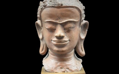 Buste de Bouddha en terre cuite Thaïlande... - Lot 42 - MJV Soudant