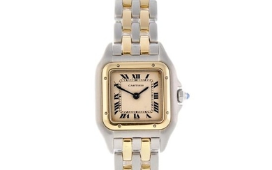 CARTIER - a Panthere bracelet watch. Stainless steel