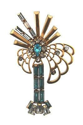 CHIC Phyllis 12k Gold Filled & Colored Glass Brooch
