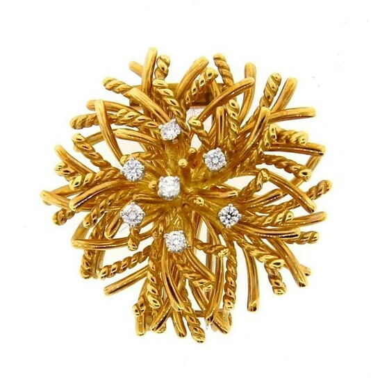 CHIC Tiffany & Co. 18k Yellow Gold & Diamond Pin Circa