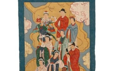 CHINESE QING STYLE FIGURAL PAINTING ON LINEN