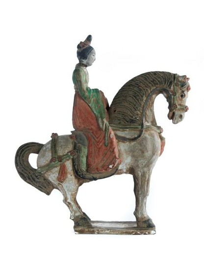 CHINESE TANG STYLE HORSE AND RIDER.