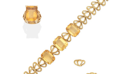 CITRINE RING BY HALLER JEWELLERY COMPANY AND A CITRINE BRACELET...