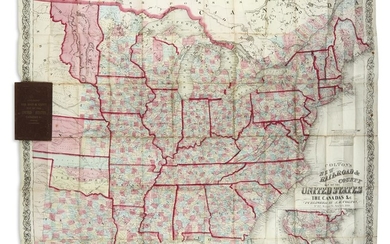 COLTON, JOSEPH HUTCHINS. Colton's New Rail Road & County Map of the United...