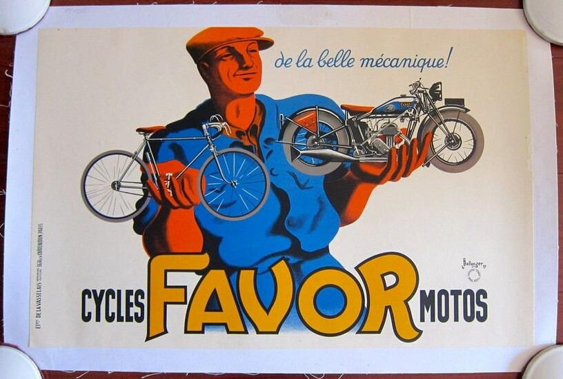 CYCLES FAVOR MOTOS - ORIGINAL 1917 FRENCH ADVERTISING
