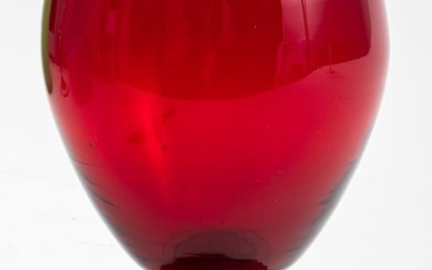 Carder Steuben Selenium Red Glass Goblet