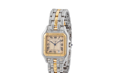 Cartier. A fine lady's 18K gold and stainless steel quartz...