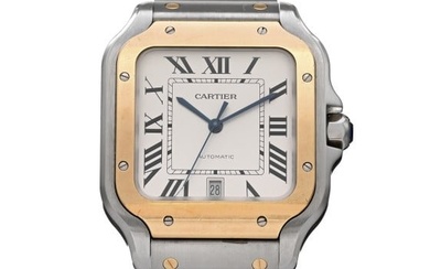Cartier CARTIER Stainless Steel 18K Yellow Gold 39.8mm Santos De Cartier Automatic Watch