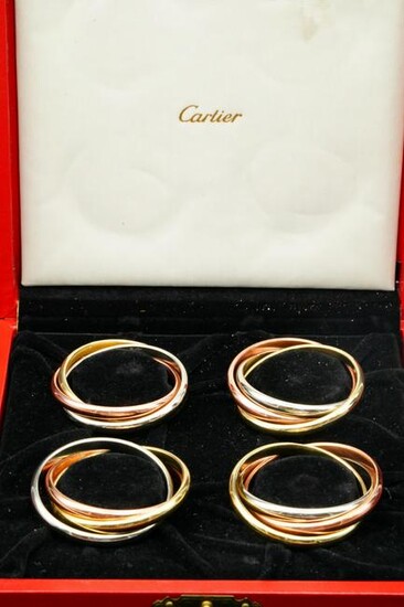 Cartier Set of (4) Trinity Napkin Rings W/Box