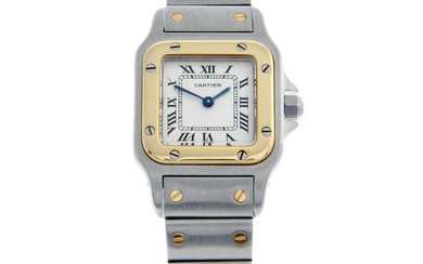Cartier - a Santos bracelet watch, 23x23mm.
